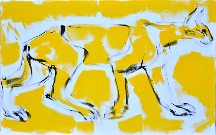 xy anka mierzejewska malarstwo sztuka wspolczesna obrazy zolty yellow cat kot dzikie koty studio atelier kunst expesja expresjonizm minimaliz figuratywna figurative wroclaw pracownia 