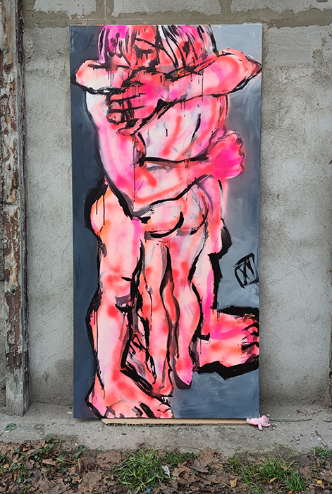 xy anka mierzejewska malarstwo sztuka wspolczesna kunst kunstler breslau studio cybulskiego artist hug hugging couple para 