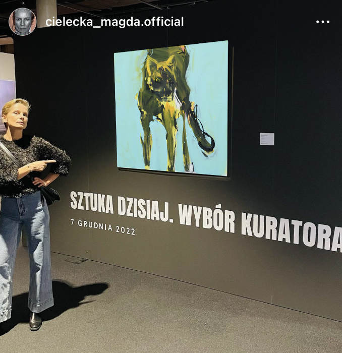 XY Magda Cielecka w Desa obraz z cyklu Vaccinated WIth Art kunst, contemporary art artist new york warsaw warszawa abstract panter cat 