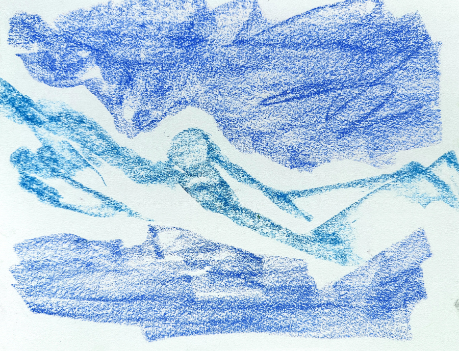 XY blue drawing on papierdziewczyna niebieska papier rysunek sztuka wspolczesna obraz obrazy anka mierzejewksa anna kunst contemporary art artist 